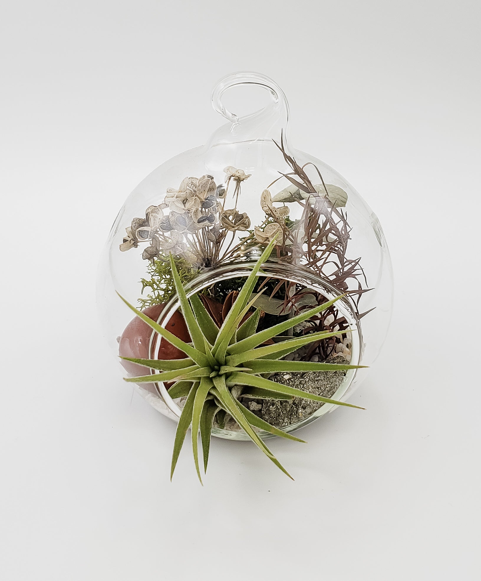 Pyrite and Red Jasper Terrarium Orb
