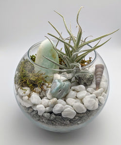 Caribbean Calcite and Blue Aragonite Fishbowl Terrarium