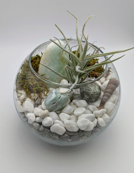 Caribbean Calcite and Blue Aragonite Fishbowl Terrarium